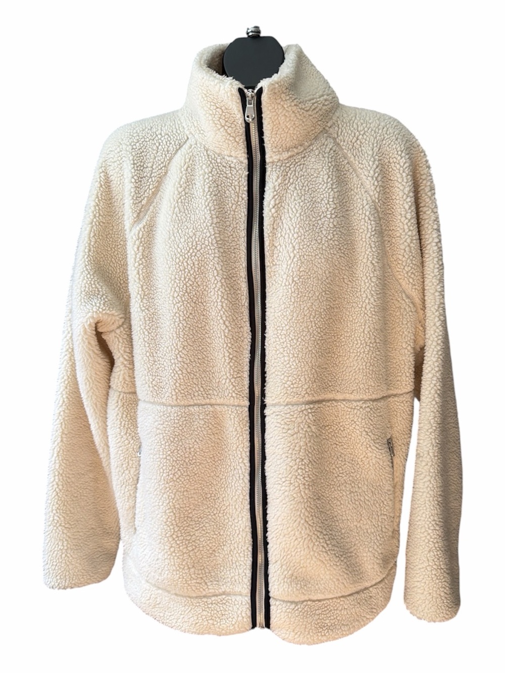 Old Navy Medium Tall Cream Sherpa Zip-Up Jacket for Women